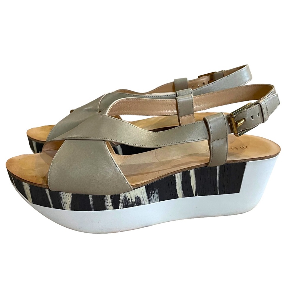 Jil Sander Platform Wedge Slingback Leather Sandals in Women’s SIZE EU 39.5